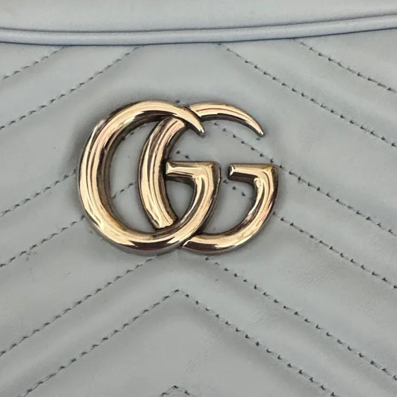 Gucci Sky Blue Chevron Crossbody Bag - Picture 3 of 11